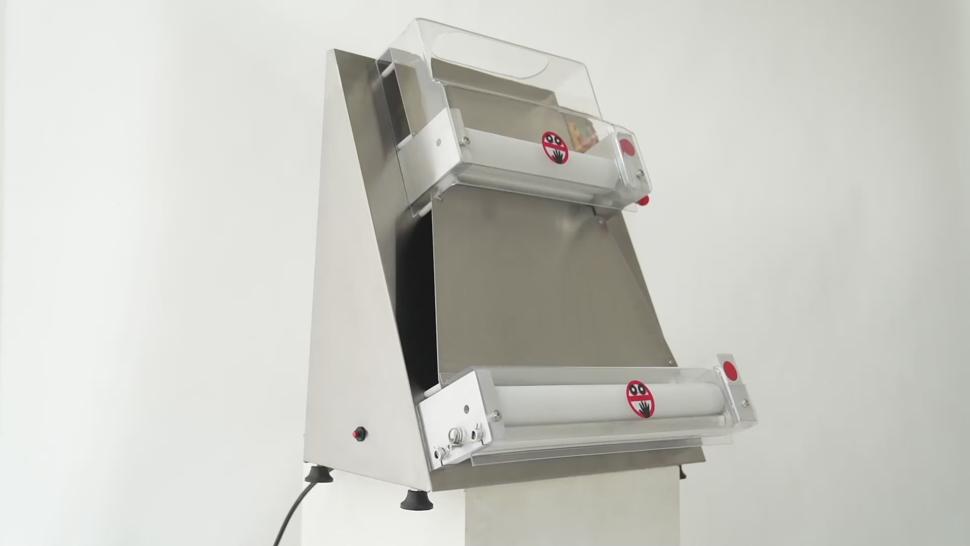 Garvee Commercial Pizza Dough Roller Sheeter, Max 16", Automatic 370W Electric Pizza Dough Roller, Stainless Steel, Suitable for Noodle, Pizza Bread and Pasta Maker Equipment