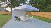 Garvee 10'x10' Commercial Pop-Up Canopy Portable Outdoor Tent with 1 Sidewall, 4 Stakes, Ropes, Weight Bags & Wheel Bag, White