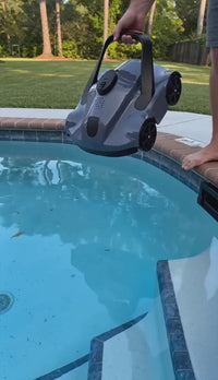 Garvee Cordless Robotic Pool Cleaner, 130-Min Runtime, Self-Parking Pool Vacuum with Powerful Filtration for Above-Ground Pools up to 860 sq ft, Grey