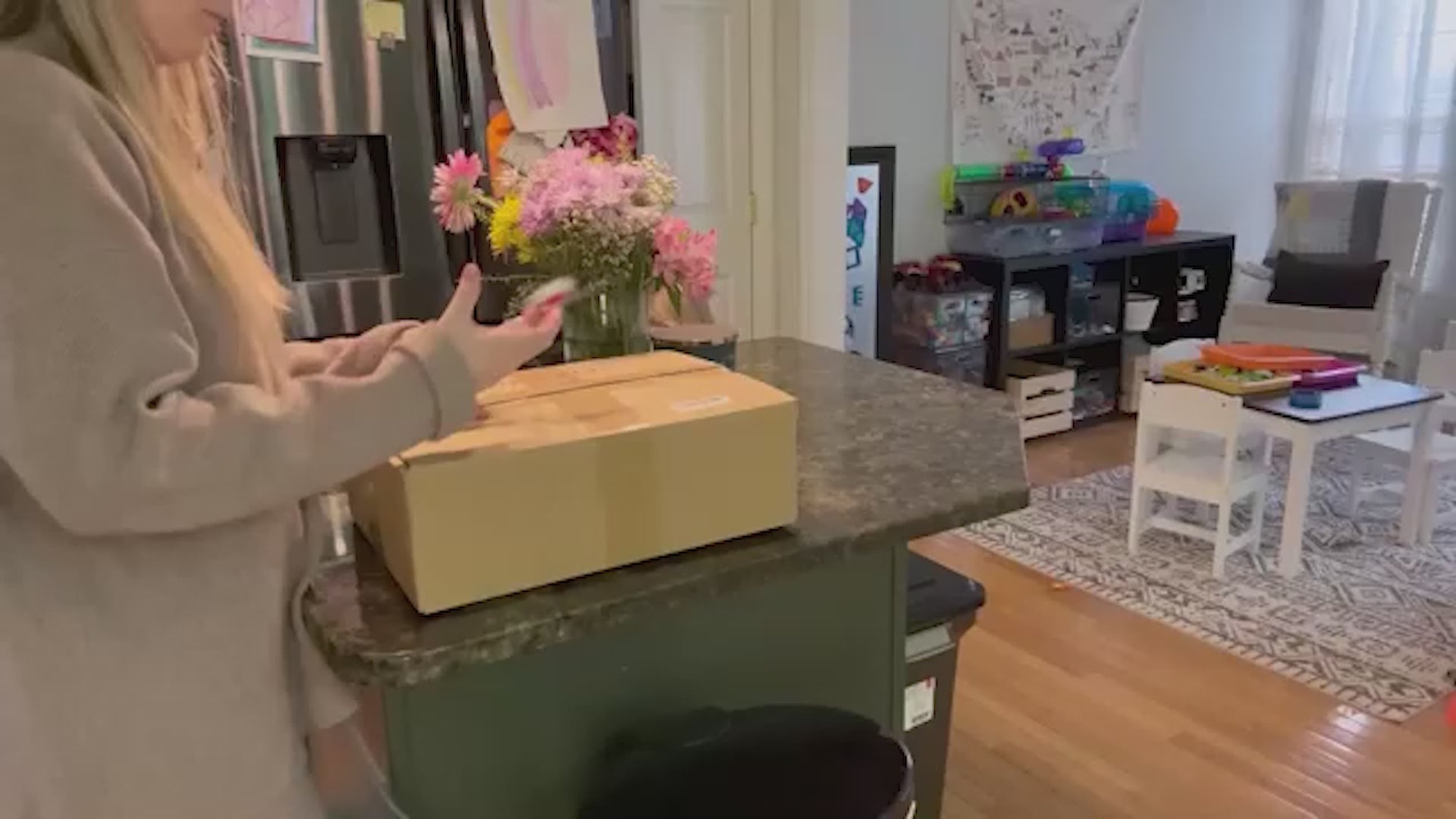 Garvee Mushroom Washable Rug 9x12 Area Rugs for Living Room, Insect Print for Bedroom, Non Slip Carpet With Rubber Back, Soft Low Pile Dining Room Rug for Under Table, Blue