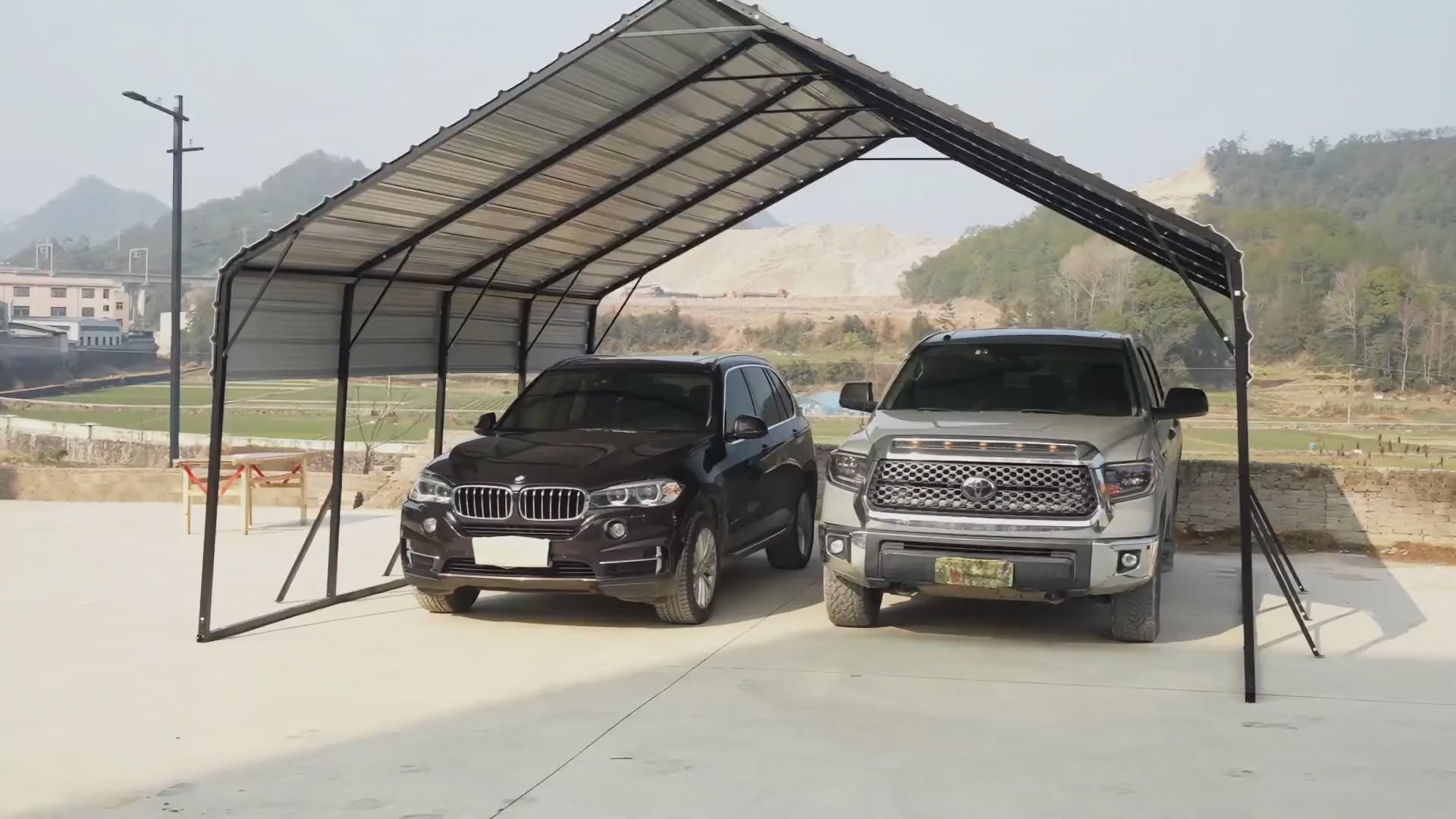 Garvee 20'x20'x13' Metal Carport Heavy Duty Steel Frame, Snow Load 14,000 lbs, 27 Gauge Sheet Metal Roof, Rust-Resistant Coating, Easy Assembly, Permanent Shelter for Boats & Trucks