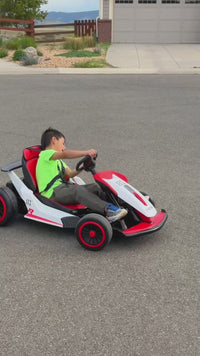 Garvee Ride - G Series: 6+,24V Drift Kart with 2X200W Strong Motor, 7AH Big Battery, Electric Pedals, Electric Go Kart Outdoor Race Toy - Red