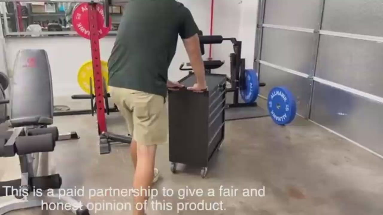 Garvee Rolling Tool Chest, 5 Drawers Tool Storage Cabinet, Toolbox with Wheels, Portable Tool Cabinet Organizer with Locking System & Drawer Liners, Tool Storage Cart for Garage, Workshop