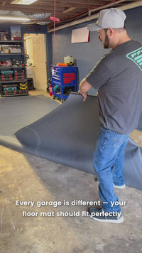 Garvee 4x10FT Garage Floor Mat 2.8mm Thickened Diamond Plate PVC Rubber Non-Slip Floor Protector for Garage Warehouse Gyms Trailer SUV Black