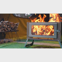 Garvee Portable Hot Tent Stove,Wood Burning Stove for Camping, Tent Stove With View Glass, Large Stainless Steel Camping Stove With 5 Chimney Pipes for Outdoor Heating and Cooking