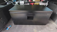 Garvee Black Steel Truck Bed Tool Box, 48"x15"x15", Weatherproof Storage Chest for Pickup, Truck Bed, RV, Trailer, Black Powder Coated