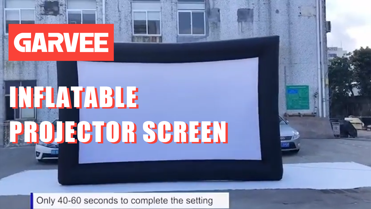 20FT Inflatable Projector Screen Portable Blow Up Outside Projector Screen Front & Rear Projection