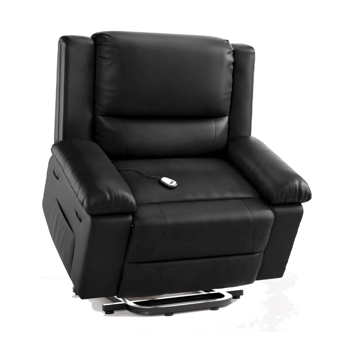 Garvee Oversized Power Lift Recliner Chair with Heat and Massage, PU Leather Electric Lift Recliner for Elderly & Mobility Impaired, Adjustable Back and Legs, Heavy Duty Lift Chair for Seniors, Black
