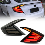 Garvee LED Tail Lights for 2016-2021 Honda Civic 10th Gen Sedan | Rear Lamps Assembly (Left + Right Pair)