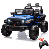 Garvee Ride - P Series: 2 Seaters Kids Ride On Truck with Remote Control,20“ Large Seat Ride On Car for Toddlers, 24V 9AH Electric Vehicle Car with Led Light,Large Storage Space, Bottle Holder,Music, Horn for 3-8 Years,Blue - Blue