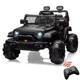 Garvee Ride - P Series: 2 Seaters Kids Ride On Truck With Remote Control,20“ Large Seat Ride On Car for Toddlers, 24V 9AH Electric Vehicle Car With Led Light,Large Storage Space, Bottle Holder,Music, Horn for 3-8 Years,Black - Black