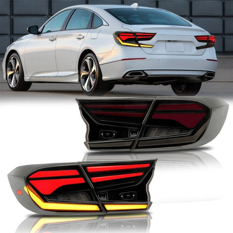 Garvee LED Tail Light Assembly for 2018‑2022 Honda Accord, 10th Gen, Left & Right Rear Lamps, Black, 1 Pair