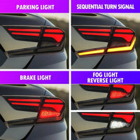 Garvee LED Tail Light Assembly for 2018‑2022 Honda Accord, 10th Gen, Left & Right Rear Lamps, Black, 1 Pair