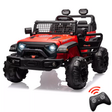 Garvee Ride - P Series: 2 Seaters Kids Ride On Truck with Remote Control,20“ Large Seat Ride On Car for Toddlers, 24V 9AH Electric Vehicle Car with Led Light,Large Storage Space, Bottle Holder,Music, Horn for 3-8 Years,Red - Red