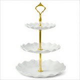 Garvee 3-tier Cupcake Stand Fruit Plate Holder Desserts Snack Candy Buffet Stand Tower For Christmas Wedding Party White - White