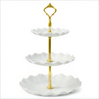 Garvee 3-tier Cupcake Stand Fruit Plate Holder Desserts Snack Candy Buffet Stand Tower For Christmas Wedding Party White