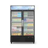Garvee Commercial Refrigerator, Glass Door with LED Lighting - Upright Beverage Display Cooler for Home, Store, Gym, or Office, Featuring Double Swing Doors and 36.3 cu.ft - black