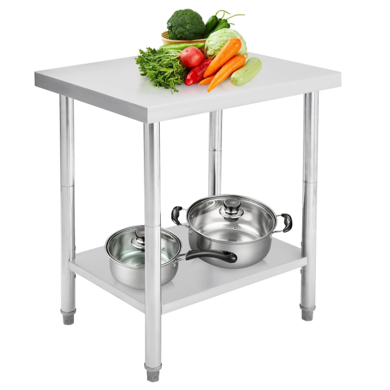 Garvee 36"L x 24"W x 35"H NSF Stainless Steel Work Table  Heavy Duty 330lb Capacity with Adjustable Undershelf for Commercial Kitchen, Restaurant, Home