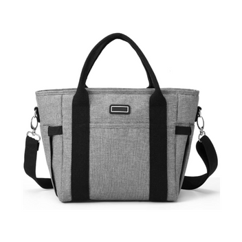 Garvee Lunch Bag for Women Men, Tote Adult Lunch Box with Adjustable Shoulder Strap & Side Pockets, Portable Lunch Tote Bag for Work Picnic School or Travel Gray-Normal Size