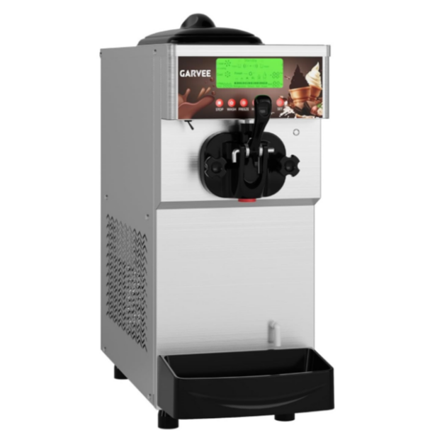 Garvee 1500W Single-Flavor Commercial Soft Serve Ice Cream Machine, 5.3-7.4 Gal/H Soft Serve Machine with LED display, Self-Cleaning, High Productivity Equipment for Restaurants & Snack Shops