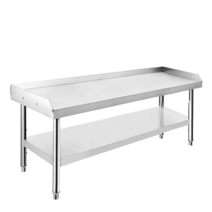 GARVEE 48"L x 28"W x 24"H Stainless Steel Equipment Grill Stand - Adjustable Undershelf, Durable Grill Table for Home, Hotel, and Commercial Restaurant Kitchens