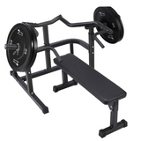 GARVEE Chest Press Machine with Adjustable Flat Bench - Versatile Home Gym Bench Press Rack with Independent Converging Arms and Heavy-Duty Steel Frame - Black