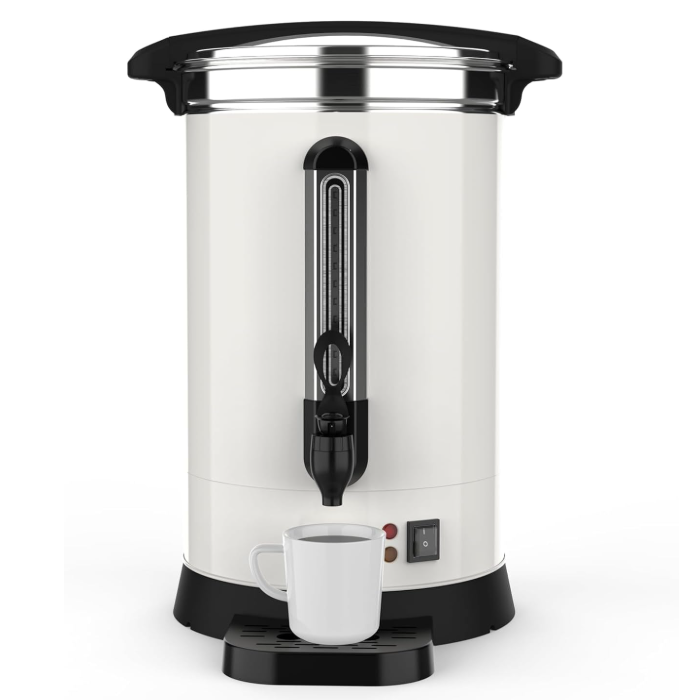 Garvee 100 Cups Coffee Urn,14L/3.8 Gallon Double Wall Commerical Coffee Maker for Buffet Catering Wedding Gathering,Large Capacity Hot Coffee Dispenser,Stainless Steel Hot Water Urn
