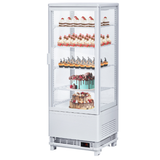Garvee Commercial Refrigerator, 3.5 Cu. FT Glass Refrigerator Display Case Countertop with Adjustable Shelves, Interior LED Lighting, Display Fridge for Pastry Cake Restaurant, Auto Defrost, White - White