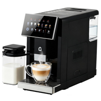 GARVEE 3rd-Gen Espresso Coffee Maker with Milk Frother - Removable Brewer/Grinder, Adjustable Coarseness/Flavor, 3-Level Coffee/Milk Volume, Detachable Milk Tank for Home Baristas, Black Spray Paint