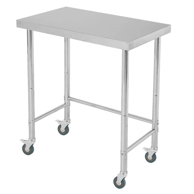 Garvee 32"L X 18"W X 35"H Stainless Steel Prep Table with Wheels, Commercial Utility Work Table, Durable Weather-Resistant, Open Base Design