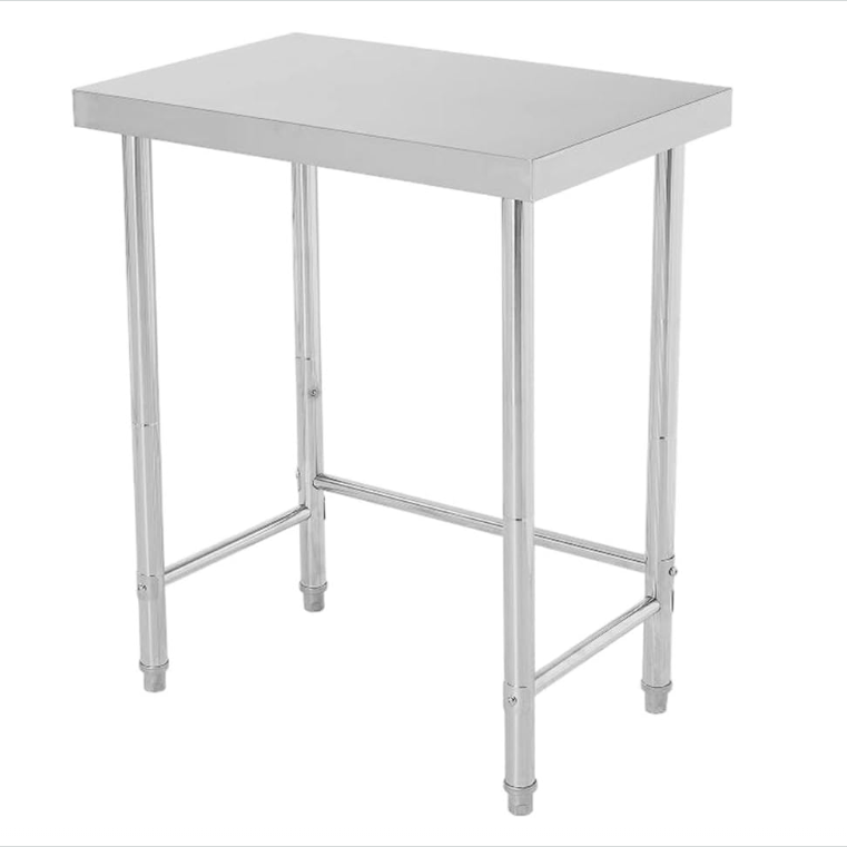 Garvee 28"L X 18"W X 35"H Stainless Steel Table Commercial Kitchen Prep Table, Open Base, Durable, Weather-Resistant, Silver