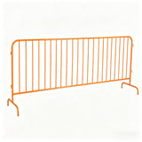Garvee 8.5FT Steel Crowd Control Barrier, Orange Interlocking Traffic Barricade with Bridge Feet, Weather-Resistant Temporary Fencing for Construction, Traffic & Events - Orange