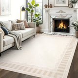 Garvee 10' × 14' Washable Area Rug, Modern Neutral Stain-Resistant Rug for Living Room, Bedroom and Dining Room, Beige - Beige