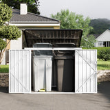 Garvee 3x6 ft Garbage Bin Shed Stores, Outdoor Trash Can Storage 2 Binsgarbage Bin Storage Shed, Metal Trash Shed Waterproof Outside Storage