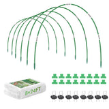 Garvee Garden Netting Kit for Raised Beds and Vegetable Plants, 8 × 24 FT Fine Mesh Cover with 5 Fiberglass Hoops and 20 Clips
