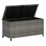 Garvee 125 Gallon Large Deck Box Waterproof PE Rattan Outdoor Storage with Handles, Wheels, Smooth Hinges, Rust-Resistant, Patio, Garden, Pool - Grey