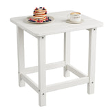 Garvee Outdoor Side Table for Adirondack Chairs, Square HDPE Patio End Table with Weather-Resistant Construction and Easy Assembly, White