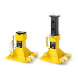 Garvee 22 Ton Jack Stands, Heavy-Duty Pin-Type Car Jack Stands with Lock, 2 Caster Wheels, Wide Base Safety Design, Adjustable Height (13.8"-19.7") for Trucks, Trailers, and Equipment, Yellow - Yellow (2 Wheels & First Lift)