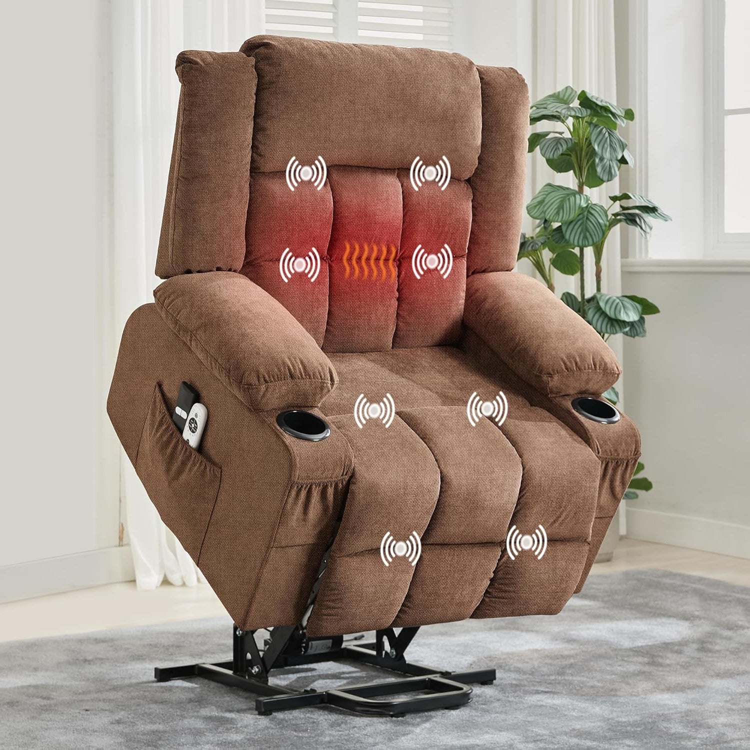 Garvee Wide Electric Power Lift Recliner Chair with Massage & Heat, USB ...