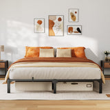 Garvee Full Bed Frame Metal 10 Inch, Heavy Duty Platform Bed Frame with Reinforced Slats Support, 800 Lbs Load Capacity, Noise Free, No Box Spring Needed and Screws, Tool-Free Assembly - 10 Inch Hight