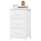 Garvee 3-Drawer Storage Organizer with Removable Fabric Bins, Compact Dresser for Bedroom, Living Room, Entryway & Closet, White - White