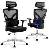 Garvee Ergonomic Office Chair, Mesh Office Desk Chair with Adjustable Lumbar Support, High-Back Computer Gaming Chair with Headrest 3D Armrests, Rolling Swivel Task Chair for Home, Office, Black - Black|Plating