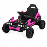 Garvee 12V Kids Ride-On Car, Battery Powered Electric Vehicle - Dual Motors - 4-Wheel Design - EVA Wheels - Rechargeable Driving Toy - Color: Rose Red - Rose
