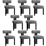 Garvee Upholstered Dining Chairs,Modern Boucle Dining Room Chairs with Ergonomic Curved Back , Comfortable Kitchen Chairs with Rubber Wood Legs for Dining Room or Living Room - Black