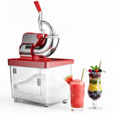 Garvee Commercial Ice Crusher Machine with 4 Blades, 2000RPM 750LBS/H Ice Shaver with 2LBS Hopper Capacity, 350W Stainless Steel Snow Cone Machine for Home Use, Bars, Cafes, Parties, Red - Red