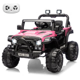 Garvee 12V Kids Electric Ride-On Truck – Parent Remote Control, 3 Speeds up to 4.1MPH, Spring Suspension, wireless Music, LED Headlights, Battery Powered Car Toy for Boys and Girls Ages 3-8 – Pink - Pink
