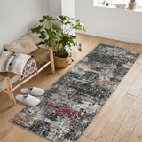 Garvee 2' × 6' Colorful Abstract Runner Rug, Machine Washable Non-Slip Low-Pile Rug for Hallway, Kitchen & Entryway, Brown - Brown