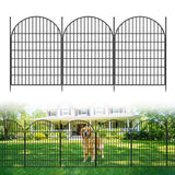 Garvee 40 in H x 23.6 FT L No-Dig Metal Garden Fence, 10-Panel Decorative Animal Barrier for Yard & Flower Beds, Black, No Gate