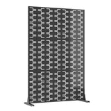 Garvee Metal Privacy Screen, 74" x 47" Freestanding Outdoor Fence Panel for Patio Balcony Deck & Garden, Powder-Coated Galvanized Steel, 70%-80% Privacy, Matte Black - 