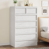 Garvee 7 Drawer Dresser with Large Storage, Smooth Glide Drawers, Thick Wood Construction, Anti-Tipping, White Finish, Bedroom & Living Room - White